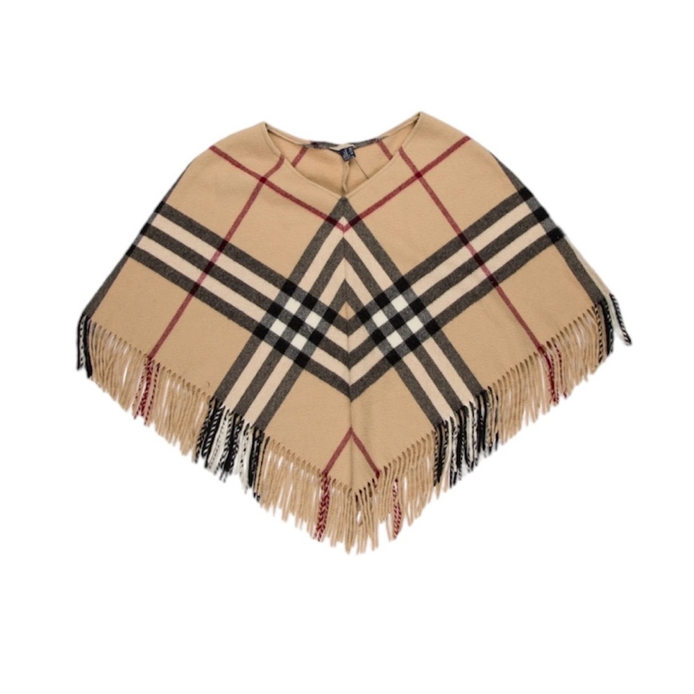 Burberry Tan Plaid Poncho